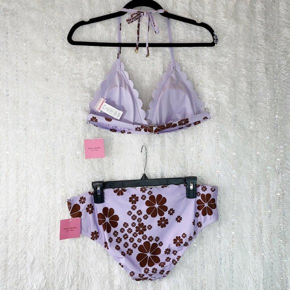 NEW Kate Spade NY Bikini Set Floral Scalloped XL - Picture 3 of 12